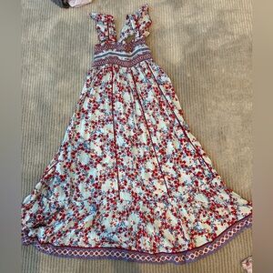 Poupette St. Barth Red and White Halter Sundress